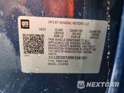 Zdjęcie 12 z 12 samochodu: 2024 CHEVROLET MALIBU PREMIER VIN:1G1ZE5ST2RF216707 - miniatura