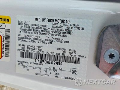 Zdjęcie 12 z 12 samochodu: 2018 FORD MUSTANG GT VIN:1FA6P8CF0J5129810 - miniatura