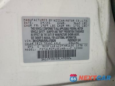 Zdjęcie 13 z 13 samochodu: 2024 NISSAN KICKS S VIN:3N1CP5BV5RL470526 - miniatura