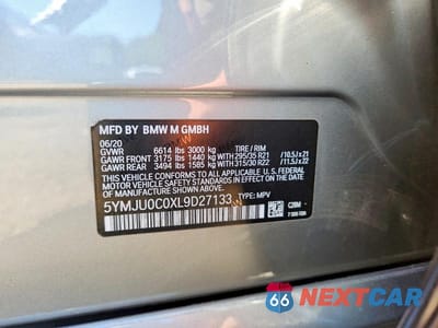 Zdjęcie 13 z 13 samochodu: 2020 BMW X5 M VIN:5YMJU0C0XL9D27133 - miniatura