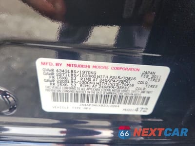 Zdjęcie 12 z 12 samochodu: 2011 MITSUBISHI OUTLANDER SPORT ES VIN:JA4AP3AUXBZ012264 - miniatura