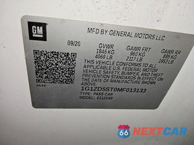 Zdjęcie 12 z 12 samochodu: 2021 CHEVROLET MALIBU LT VIN:1G1ZD5ST0MF013133 - miniatura