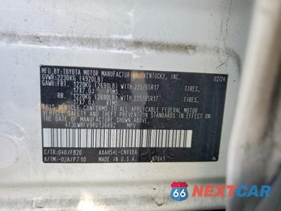 Zdjęcie 13 z 13 samochodu: 2024 TOYOTA RAV4 LE VIN:4T3LWRFV9RU136882 - miniatura