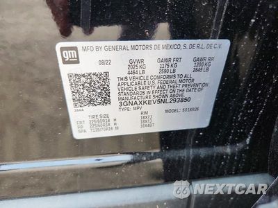 Zdjęcie 12 z 12 samochodu: 2022 CHEVROLET EQUINOX LT VIN:3GNAXKEV5NL293850 - miniatura