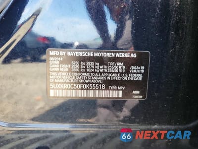 Zdjęcie 13 z 13 samochodu: 2015 BMW X5 XDRIVE35I VIN:5UXKR0C50F0K55518 - miniatura