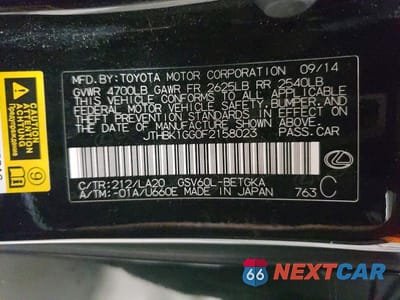Zdjęcie 13 z 13 samochodu: 2015 LEXUS ES 350 VIN:JTHBK1GG0F2158023 - miniatura