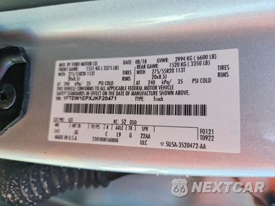 Zdjęcie 12 z 12 samochodu: 2018 FORD F150 SUPERCREW VIN:1FTEW1EPXJKF20471 - miniatura