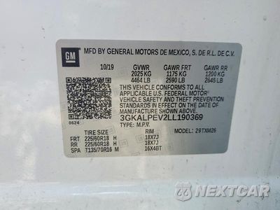Zdjęcie 13 z 13 samochodu: 2020 GMC TERRAIN SLT VIN:3GKALPEV2LL190369 - miniatura