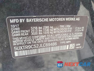 Zdjęcie 13 z 13 samochodu: 2018 BMW X3 XDRIVE30I VIN:5UXTR9C52JLC69486 - miniatura