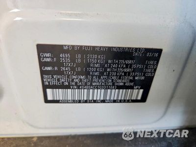 Zdjęcie 13 z 13 samochodu: 2016 SUBARU OUTBACK 2.5I PREMIUM VIN:4S4BSACC1G3311083 - miniatura