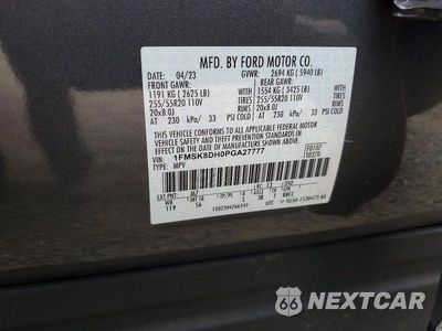 Zdjęcie 13 z 13 samochodu: 2023 FORD EXPLORER XLT VIN:1FMSK8DH0PGA27777 - miniatura