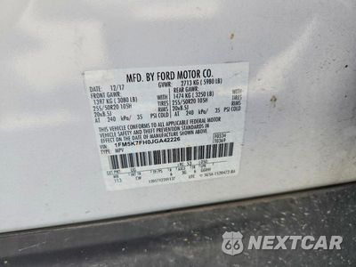 Zdjęcie 14 z 14 samochodu: 2018 FORD EXPLORER LIMITED VIN:1FM5K7FH0JGA42226 - miniatura