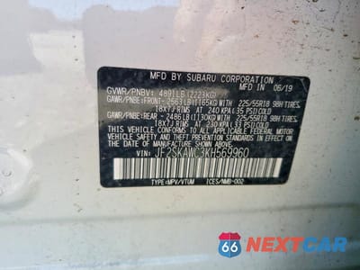 Zdjęcie 14 z 14 samochodu: 2019 SUBARU FORESTER TOURING VIN:JF2SKAWC3KH569960 - miniatura