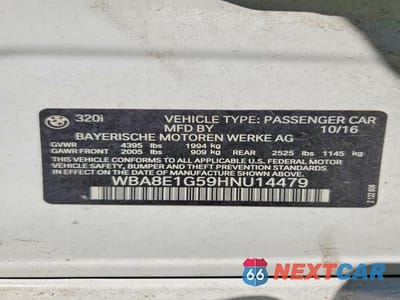 Zdjęcie 12 z 12 samochodu: 2017 BMW 320 I VIN:WBA8E1G59HNU14479 - miniatura