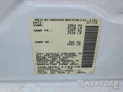 Zdjęcie 12 z 12 samochodu: 2020 NISSAN ALTIMA S VIN:1N4BL4BV6LC128638 - miniatura