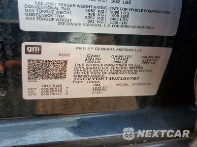 Zdjęcie 13 z 13 samochodu: 2022 CHEVROLET SILVERADO LTD K1500 LT VIN:1GCVYDET4NZ190767 - miniatura