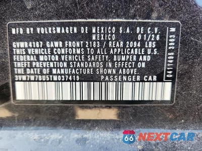 Zdjęcie 13 z 13 samochodu: 2026 VOLKSWAGEN JETTA SE VIN:3VW7W7BU5TM037419 - miniatura