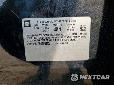 Zdjęcie 12 z 12 samochodu: 2014 CHEVROLET IMPALA LT VIN:2G1115SL9E9285602 - miniatura
