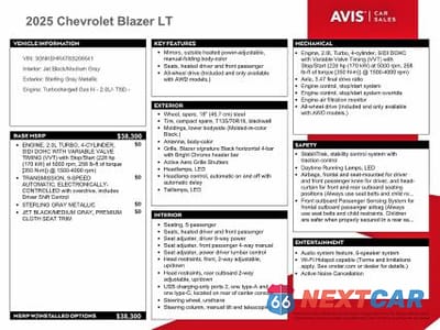 Zdjęcie 13 z 14 samochodu: 2025 CHEVROLET BLAZER 2LT VIN:3GNKBHR47SS206541 - miniatura