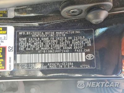 Zdjęcie 13 z 13 samochodu: 2018 TOYOTA CAMRY SE VIN:4T1B11HK2JU072440 - miniatura