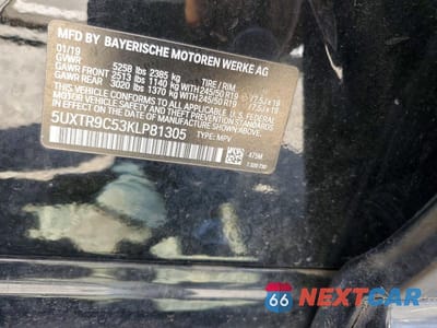 Zdjęcie 13 z 13 samochodu: 2019 BMW X3 XDRIVE30I VIN:5UXTR9C53KLP81305 - miniatura