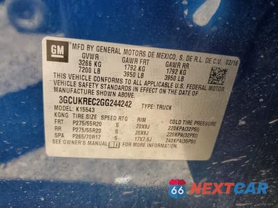 Zdjęcie 12 z 12 samochodu: 2016 CHEVROLET SILVERADO K1500 LT VIN:3GCUKREC2GG244242 - miniatura