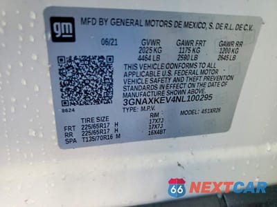 Zdjęcie 13 z 13 samochodu: 2022 CHEVROLET EQUINOX LT VIN:3GNAXKEV4NL100295 - miniatura
