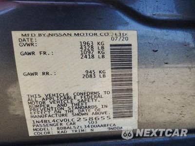 Zdjęcie 12 z 12 samochodu: 2020 NISSAN ALTIMA SR VIN:1N4BL4CV0LC258655 - miniatura