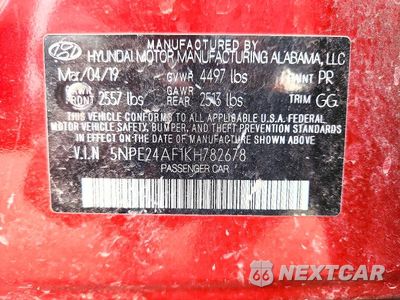 Zdjęcie 12 z 12 samochodu: 2019 HYUNDAI SONATA SE VIN:5NPE24AF1KH782678 - miniatura