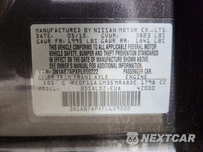 Zdjęcie 13 z 13 samochodu: 2015 NISSAN SENTRA SV VIN:3N1AB7APXFL659222 - miniatura