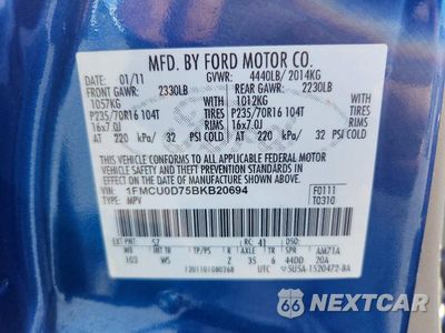 Zdjęcie 12 z 12 samochodu: 2011 FORD ESCAPE XLT VIN:1FMCU0D75BKB20694 - miniatura