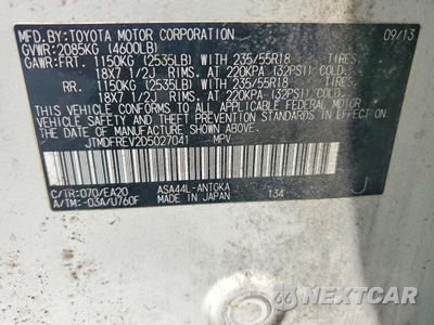Zdjęcie 12 z 12 samochodu: 2013 TOYOTA RAV4 LIMITED VIN:JTMDFREV2D5027041 - miniatura