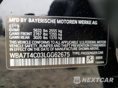 Zdjęcie 12 z 12 samochodu: 2020 BMW 740 XI VIN:WBA7T4C03LGG62675 - miniatura