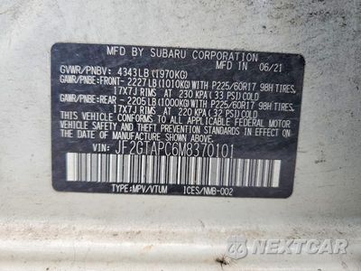 Zdjęcie 12 z 12 samochodu: 2021 SUBARU CROSSTREK PREMIUM VIN:JF2GTAPC6M8370101 - miniatura
