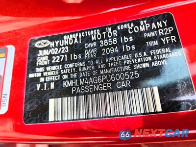 Zdjęcie 13 z 13 samochodu: 2023 HYUNDAI ELANTRA SEL VIN:KMHLM4AG6PU600525 - miniatura