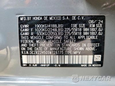 Zdjęcie 13 z 13 samochodu: 2025 HONDA HR-V SPORT VIN:3CZRZ2H50SM728775 - miniatura