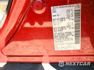 Zdjęcie 13 z 13 samochodu: 2019 NISSAN ROGUE SV VIN:5N1AT2MV6KC757463 - miniatura