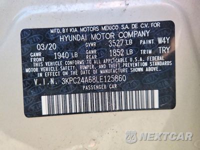 Zdjęcie 12 z 12 samochodu: 2020 HYUNDAI ACCENT SE VIN:3KPC24A68LE125860 - miniatura