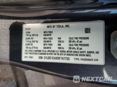 Zdjęcie 12 z 12 samochodu: 2024 TESLA MODEL 3 VIN:5YJ3E1EAXRF747755 - miniatura