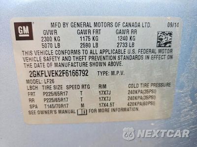 Zdjęcie 13 z 13 samochodu: 2015 GMC TERRAIN SLE VIN:2GKFLVEK2F6166792 - miniatura
