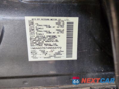 Zdjęcie 12 z 12 samochodu: 2004 NISSAN TITAN XE VIN:1N6AA07B74N552772 - miniatura