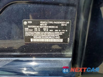 Zdjęcie 13 z 13 samochodu: 2016 BMW 320 XI VIN:WBA8E5G59GNU21440 - miniatura