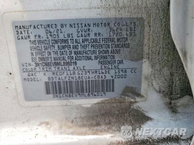 Zdjęcie 13 z 13 samochodu: 2021 NISSAN VERSA SV VIN:3N1CN8EV9ML896019 - miniatura