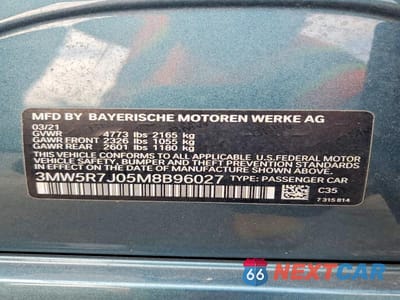 Zdjęcie 12 z 12 samochodu: 2021 BMW 330XI VIN:3MW5R7J05M8B96027 - miniatura
