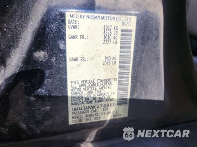 Zdjęcie 13 z 13 samochodu: 2017 NISSAN ALTIMA 2.5 SL VIN:1N4AL3AP2HC274860 - miniatura
