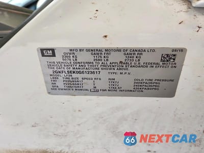 Zdjęcie 13 z 13 samochodu: 2016 GMC TERRAIN SLE VIN:2GKFLSEK0G6123617 - miniatura