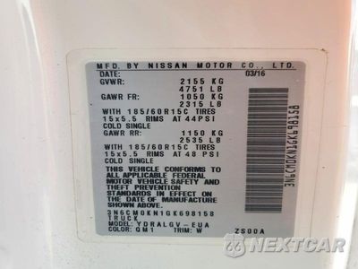Zdjęcie 14 z 14 samochodu: 2016 NISSAN NV200 DELIVERY VAN VIN:3N6CM0KN1GK698158 - miniatura
