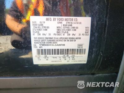 Zdjęcie 13 z 13 samochodu: 2020 FORD EXPLORER PLATINUM VIN:1FM5K8HC6LGA06745 - miniatura