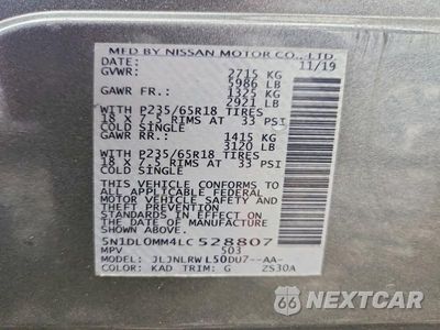Zdjęcie 14 z 14 samochodu: 2020 INFINITI QX60 LUXE VIN:5N1DL0MM4LC528807 - miniatura