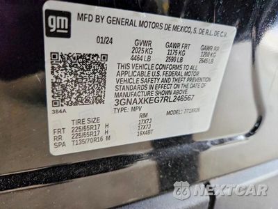 Zdjęcie 12 z 12 samochodu: 2024 CHEVROLET EQUINOX LT VIN:3GNAXKEG7RL246567 - miniatura